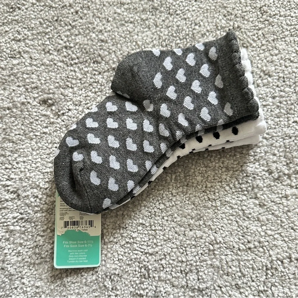 Copper Key 3 Pairs Kids Patterned Socks Set - Gray and White